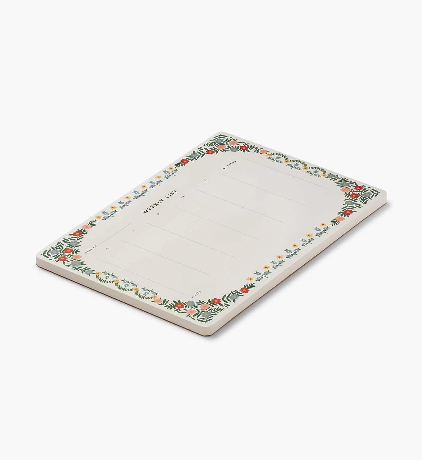 RIFLE PAPER CO. Rosette Weekly Desk Pad 52 Tear-Off Pages, 9.75" L x 6.75" W, Doubles as a Mouse Pad, Helps You Map Out Your Week for a Whole Year, Printed in Full Color