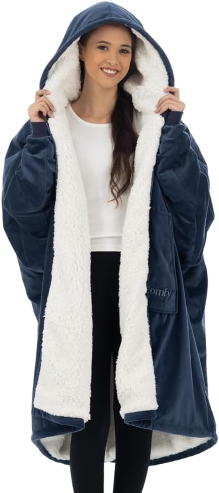 THE COMFY Original | From Shark Tank | Patented | Oversized Sherpa Wearable Blanket Hoodie| Gift for Women & Men | One Size