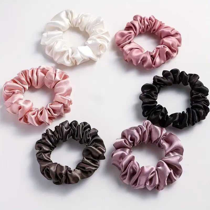 24 Pcs Hair Ties Scrunchies for Women Big Satin Scrunchie for Girls Seamless Elastic Hair Bands Soft Small Hair Tie for Thick Thin Hair Ponytail Holders Accessories