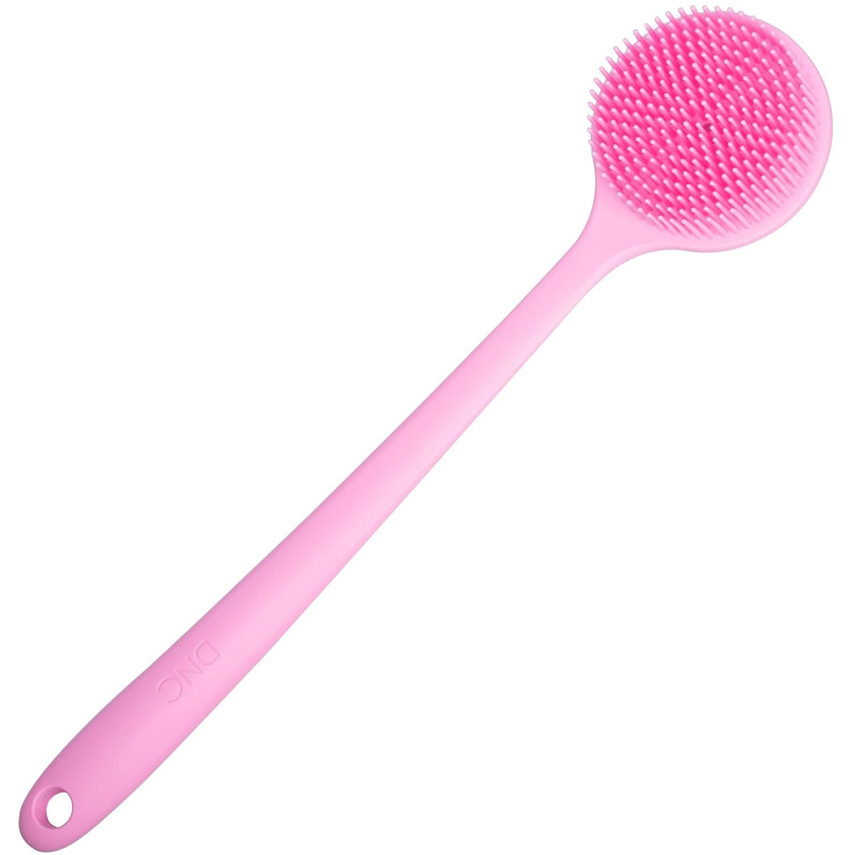 DNC Back Scrubber for Shower Soft Silicone Bath Body Brush with Long Handle (Black)