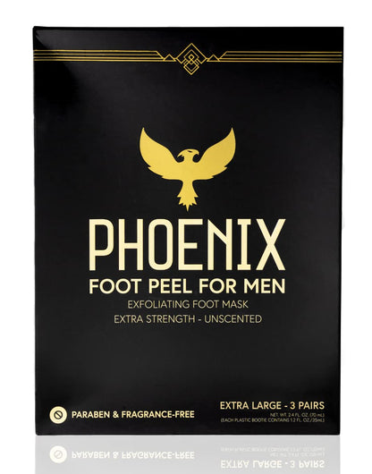 (Pack of 2) Phoenix Foot Peel for Men - Extra Large - Extra Strength - Menthol - Exfoliating Dry Feet Treatment - Callus Remover - Paraben Free