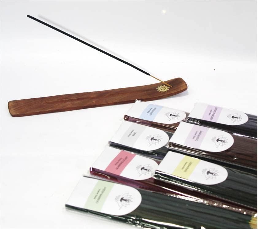 Hosley 320 Assorted Incense Sticks with Holder Eucalyptus, Fresh Bamboo, Lavender, Myrrh, Lavender Chamomile, Vanilla, Citrus, Dragon Blood Idea for Home, Wedding, Spa, Meditation & Aromatherapy
