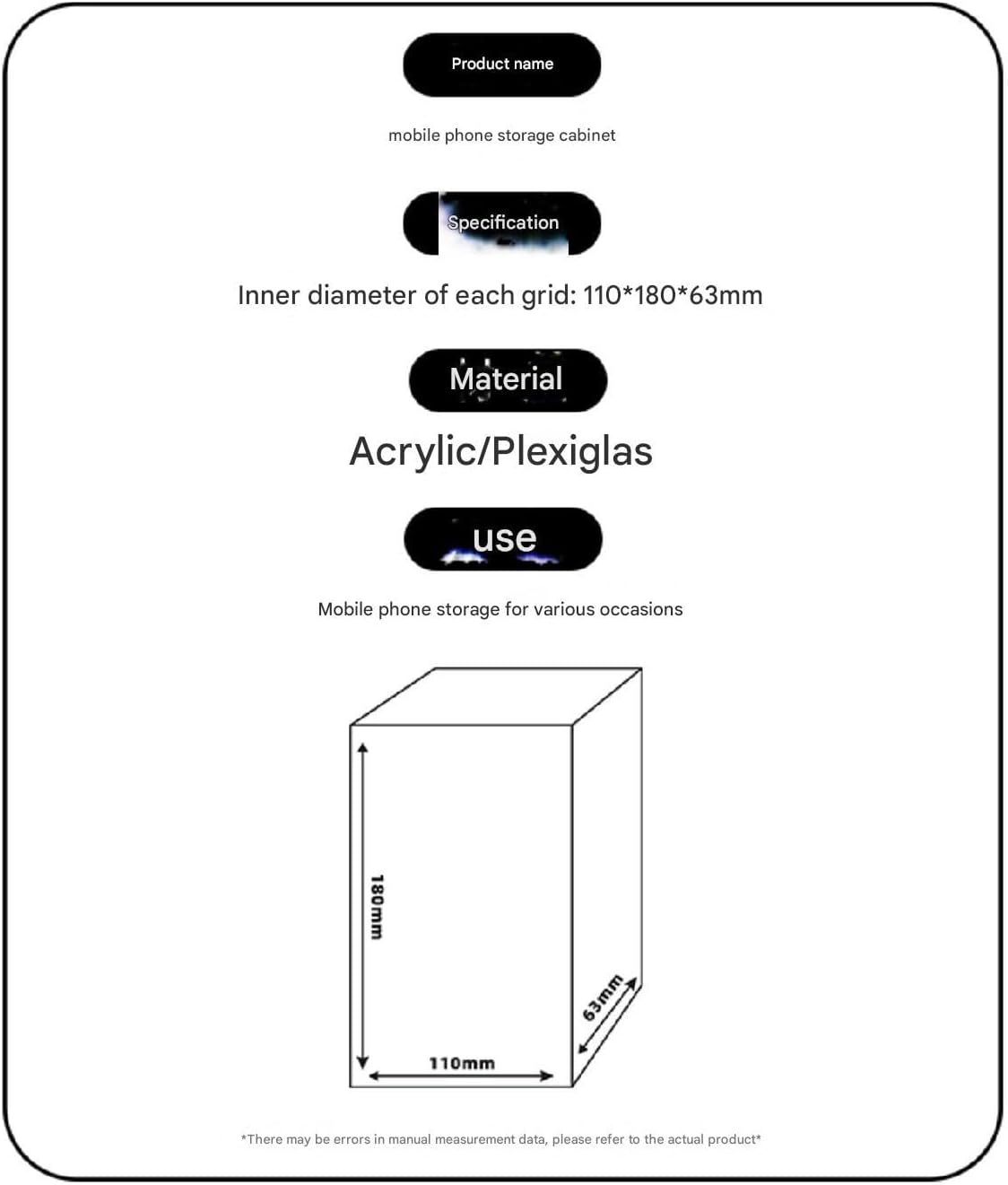 Cell Phone Locker Box - Acrylic Wall-Mounted with Locks and Keys, Secure Storage Cabinet for Office, Classroom, Gyms