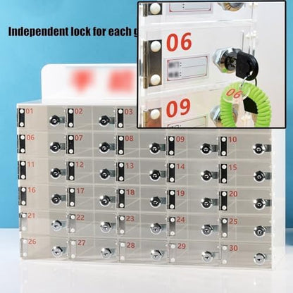 6-30 Slot Acrylic Phone Locker - Durable Charging Station for Classroom, Office, Events | Secure, Organized Storage for Multiple Devices