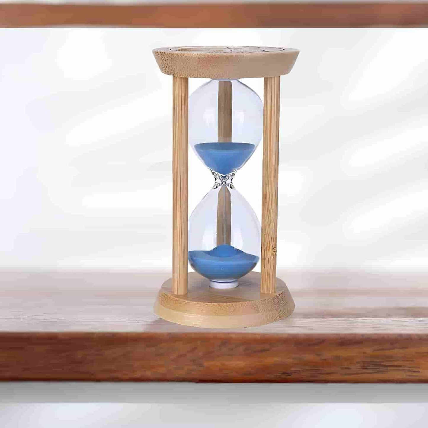 Mini Wooden Sand Timers,100% Bamboo Hourglass Sand Timers 1Min Sandglass Timer for Toothbrush Timer Games Classroom Home Office Cooking(Blue+1Min)