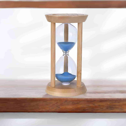 Mini Wooden Sand Timers,100% Bamboo Hourglass Sand Timers 1Min Sandglass Timer for Toothbrush Timer Games Classroom Home Office Cooking(Blue+1Min)