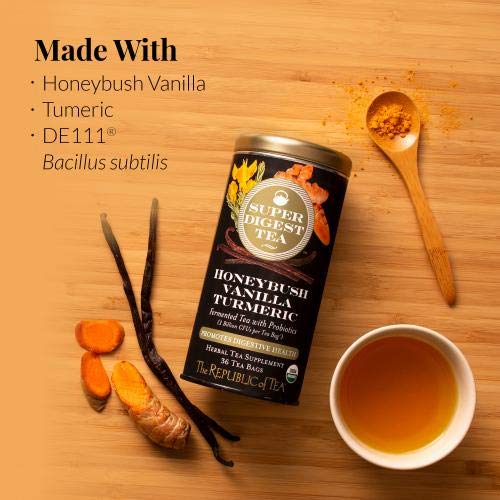 The Republic of Tea Organic Honeybush Vanilla Turmeric Herbal Tea, 36 Count