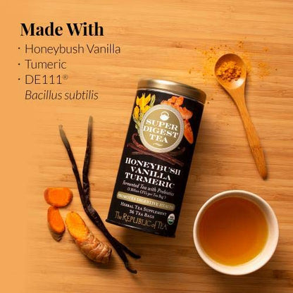 The Republic of Tea Organic Honeybush Vanilla Turmeric Herbal Tea, 36 Count