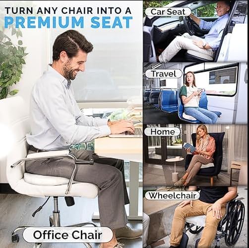 ComfiLife Gel Enhanced Seat Cushion – Office Chair Cushion – Non-Slip Gel & Memory Foam Coccyx Cushion for Tailbone Pain - Desk Chair Car Seat Cushion Driving - Sciatica & Back Pain Relief (Navy)