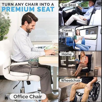 ComfiLife Gel Enhanced Seat Cushion – Office Chair Cushion – Non-Slip Gel & Memory Foam Coccyx Cushion for Tailbone Pain - Desk Chair Car Seat Cushion Driving - Sciatica & Back Pain Relief (Navy)