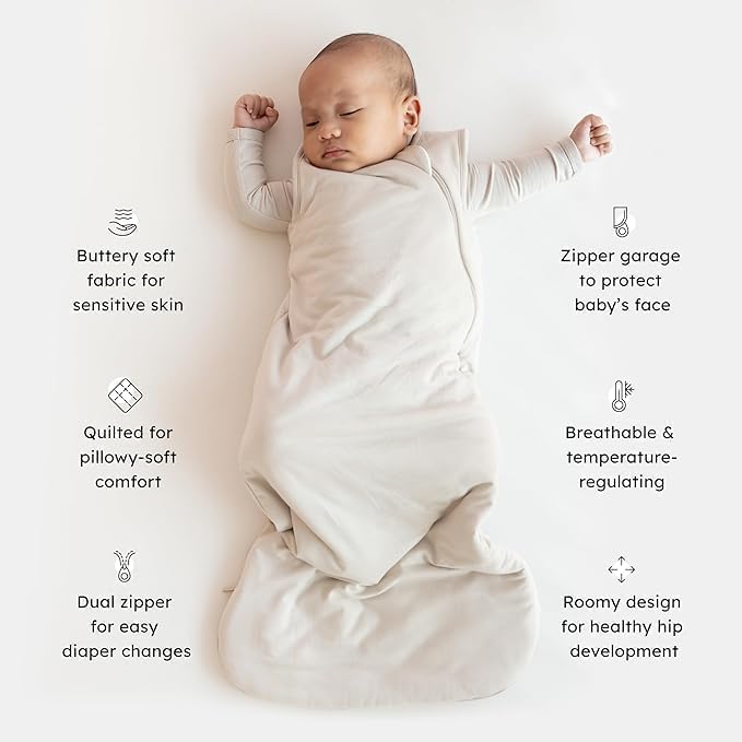 KYTE BABY Sleep Bag 1.0 TOG, Rayon Made From Bamboo Wearable Blanket, Dual Zipper For Infants And Toddlers Nursery Essentials
