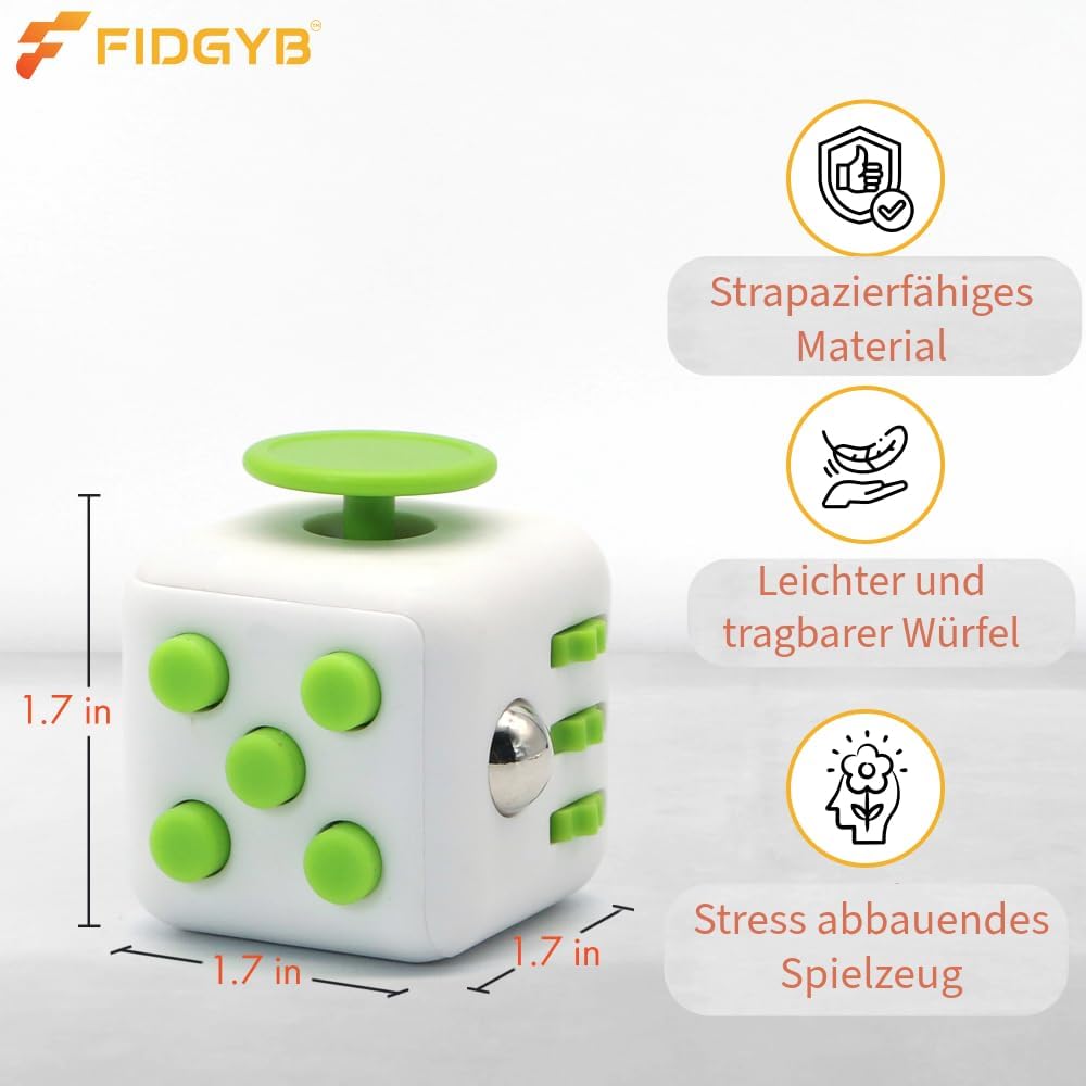 Cube Fidget Stress Relief Toy for Adults & Kids, Smooth, Quiet Sensory Toy for Anxiety, Focus & ADHD Idea[Black_Red]