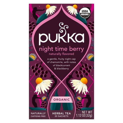 Pukka Night Time Berry Organic Herbal Tea, 80 Bags (20ct - Pack of 4)