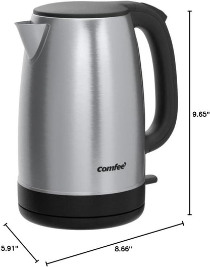 COMFEE' 1.7L Glass Tea Kettle and Kettle Water Boiler - Electric Kettle Temperature Control with 6 Presets, 2-Hr Keep Warm, Fast Heating, 304 Stainless Steel, Auto-Off and Boil-Dry Protection