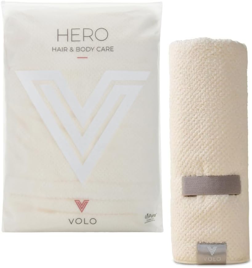 VOLO Hero Capri Blue Hair Towel | Ultra Soft, Super Absorbent, Quick Drying Nanoweave Fabric | Reduce Dry Time by 50% | Towel Wrap for All Hair Types | Anti Frizz & Anti Breakage | Reusable Packaging