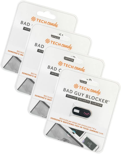 Tech Candy Bad Guy Blocker Webcam Cover Privacy Protector, White - Secure, Thin, Durable, for Computers, Laptops, Tablets, & Smartphones, Easy Application