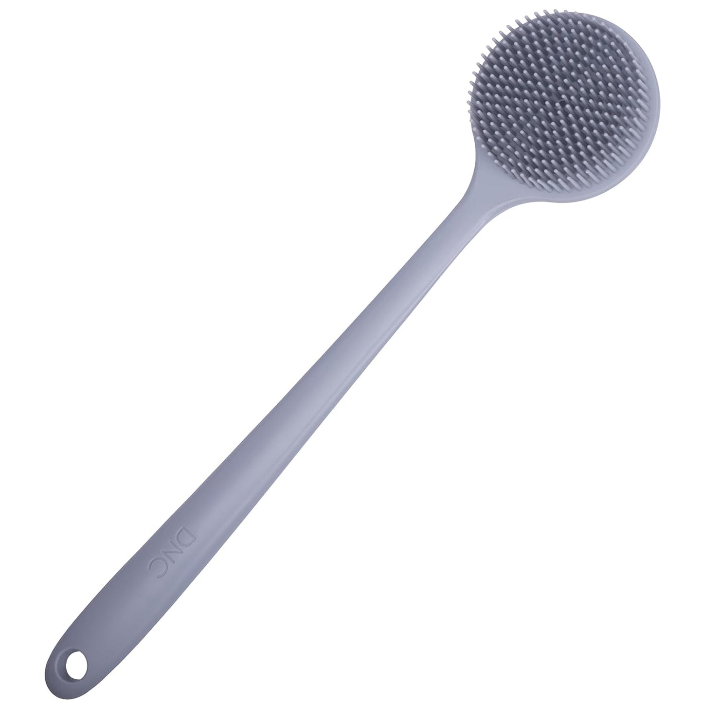 DNC Back Scrubber for Shower Soft Silicone Bath Body Brush with Long Handle (Black)