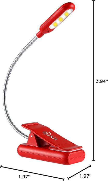 VAVOFO Clip On Book Light for Bed Kids, 7 LED Reading Light with 9-Level Warm Cool White Daylight, Eye Care Lamp with Power Indicator for Bookworms (Blue)