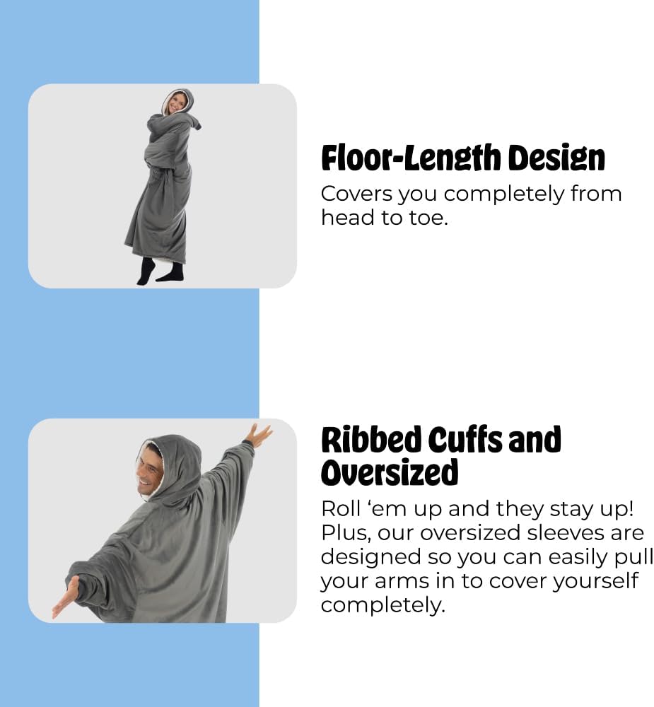 THE COMFY Original | From Shark Tank | Patented | Oversized Sherpa Wearable Blanket Hoodie| Gift for Women & Men | One Size