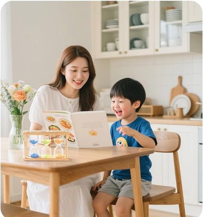 Mini Wooden Sand Timers,100% Bamboo Hourglass Sand Timers 1Min Sandglass Timer for Toothbrush Timer Games Classroom Home Office Cooking(Blue+1Min)