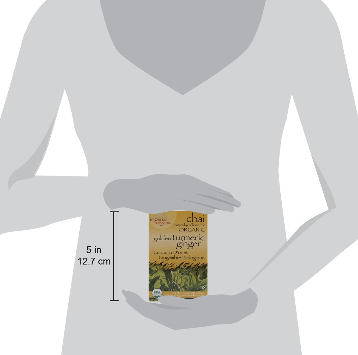 Uncle Lee's Tea Imperial Organic Chai Tea, Naturally Caffeine Free Golden Turmeric Ginger Tea, Organic Cinnamon, Chicory, Cardamom, Stevia, Clove & Black Pepper, 18 Tea Bags per Box
