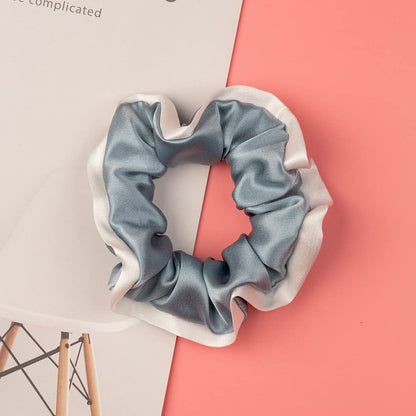Silk Scrunchies for Hair 100% Mulberry Silk Hair Ties 3 Pack(Black, Navy Blue, Emerald)