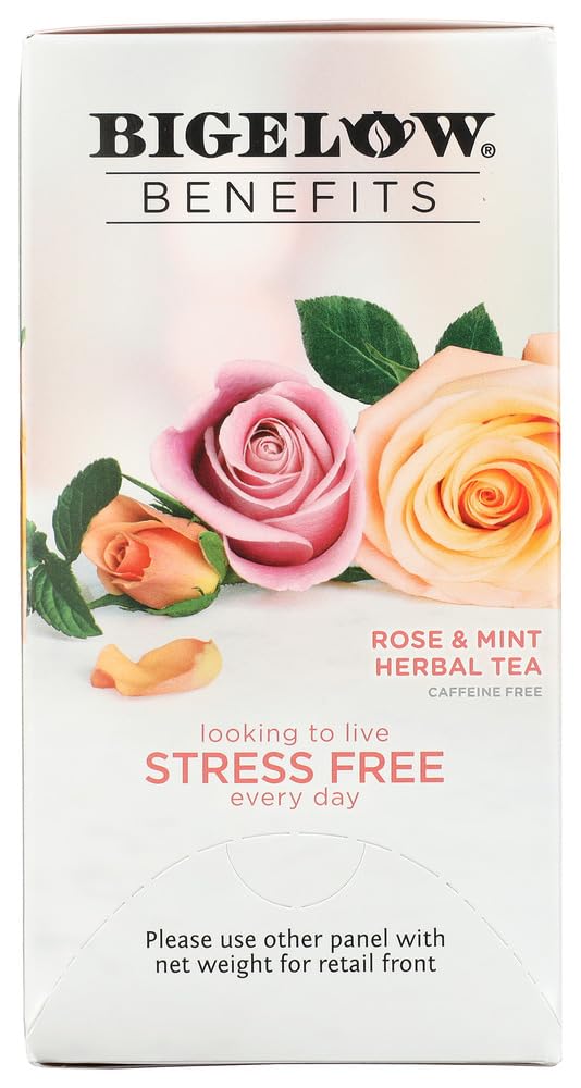 Bigelow Tea Bigelow RCB01027 Benefits Decaf Rose Mint Tea Bags, 18/Box