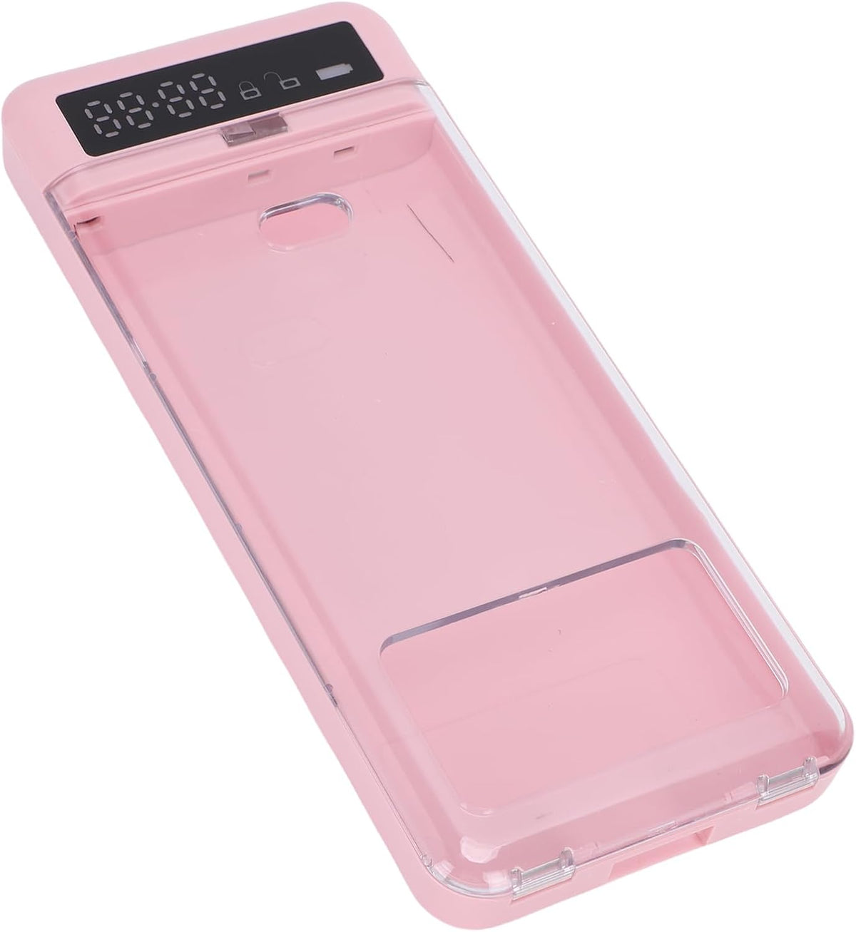 GOTOTOP Cell Phone Lock Box, Timer Transparent Container (Blue)