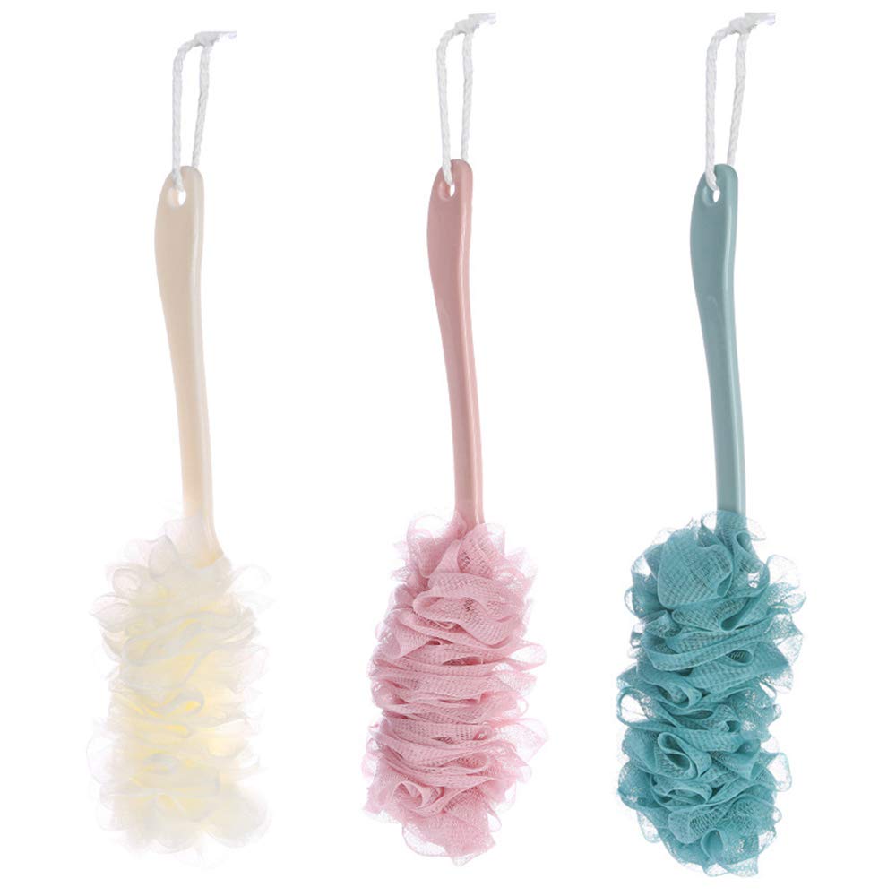 Back Scrubber for Shower, Loofah Long Handle Bath Body Brush, Soft Nylon Mesh Sponge On a Stick for Shower Men Women Kids Elderly, Exfoliating Scrub Cleaning Luffa for All Kinds of Skin(Blue)