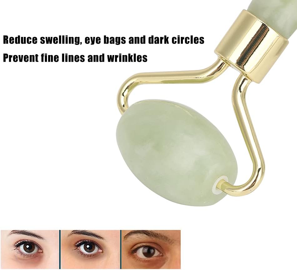 Jade Stone Facial Roller - 3.3x1.6in Face Massager, Mini Handheld Multifunctional Skin Tightening Tool for Face Lifting
