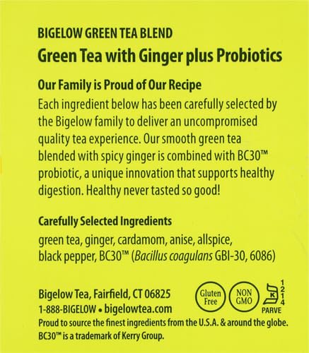 Bigelow Tea Green Tea with Mint, Caffeinated Tea with Green Tea and Peppermint, 20 Count (Pack of 6), 120 Total Tea Bags