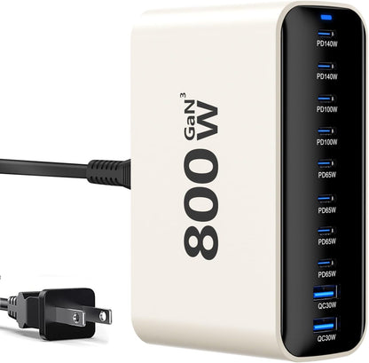 USB Charging Station 50w10A 12 Ports Multiple Charging Block, USB C Strip for iPhone 13/14/15/16/17/Smartphone/Tablet/Watch/Headphones and Multiple Charger Plug