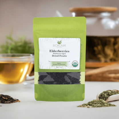 Biokoma Organic Elderberries Herb Tea 3.55oz Immunity & Digestion Support