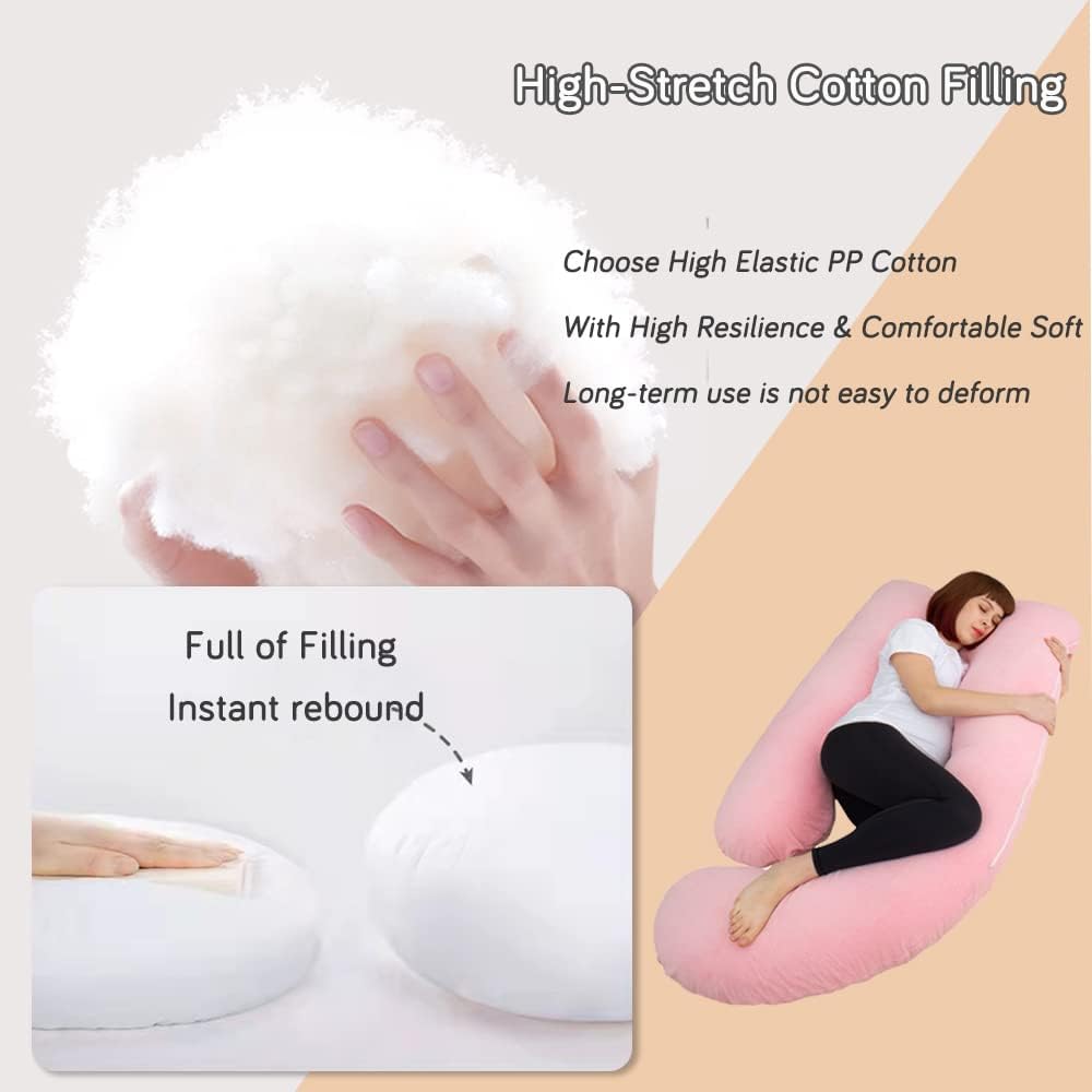 60 Inch Pregnancy Pillow for Sleeping, Extra Large U Shaped Body Pillow, Maternity Pillow for Pregnant Women with Velvet Cover (Dark Grey)
