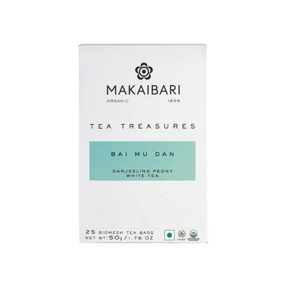 Makaibari Tea Treasures -Makaibari Darjeeling Tea Bai Mu Dan Darjeeling Peony White Tea, 25 tea bags