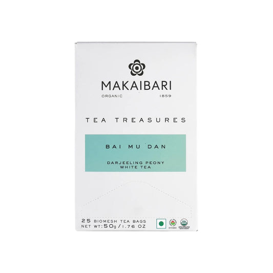 Makaibari Tea Treasures -Makaibari Darjeeling Tea Bai Mu Dan Darjeeling Peony White Tea, 25 tea bags
