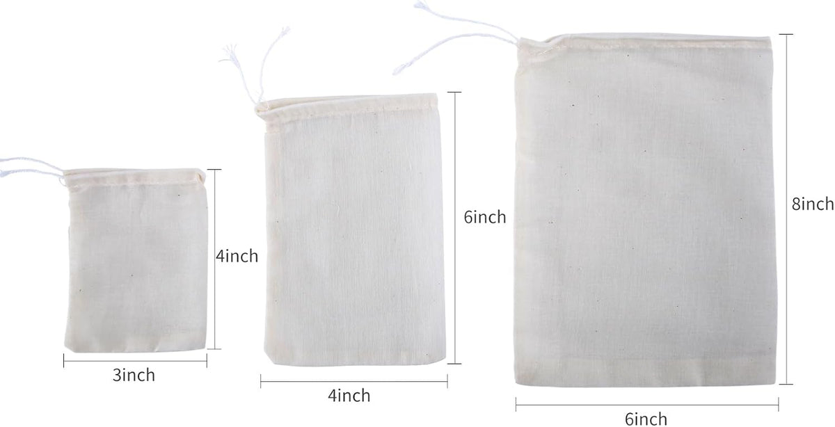 50pcs Spice Bags,4x6 In Muslin Bags with Drawstring
