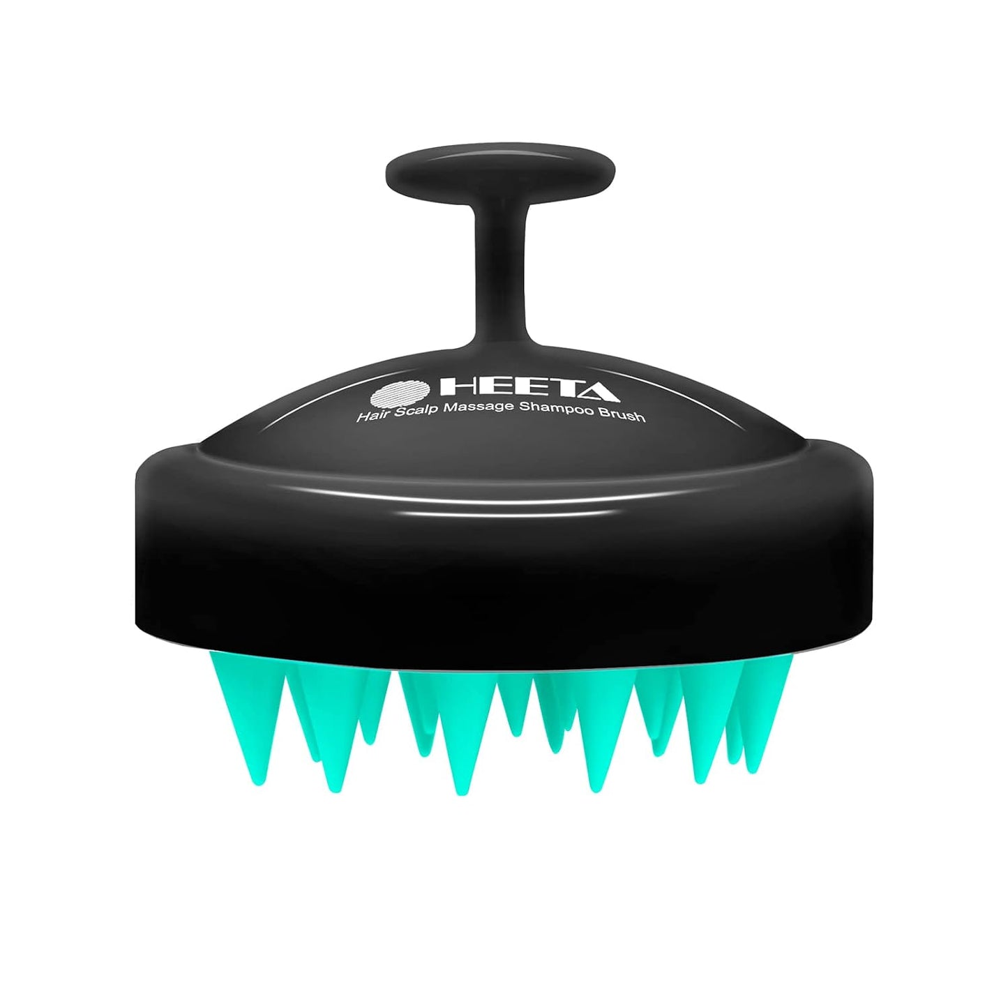 HEETA Scalp Massager Hair Growth, Soft Silicone Scalp Scrubber Shampoo Brush for Exfoliation, Dandruff Removal Head Massage Stress Relax, Wet & Dry Use for Thick Thin Curly Hair Care, Black