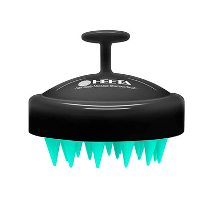 HEETA Scalp Massager Hair Growth, Soft Silicone Scalp Scrubber Shampoo Brush for Exfoliation, Dandruff Removal Head Massage Stress Relax, Wet & Dry Use for Thick Thin Curly Hair Care, Black