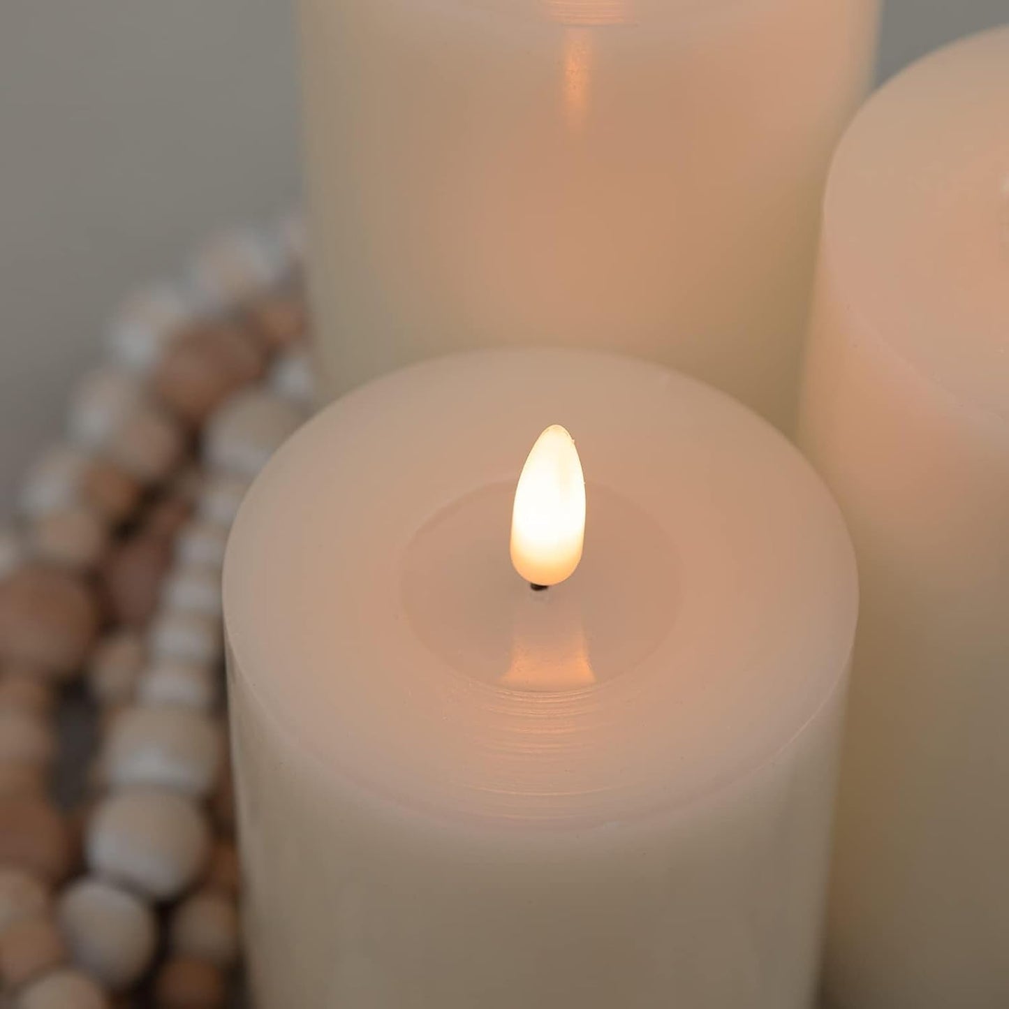 ANGELLOONG Flickering Flameless Candles, Realistic Battery Operated Candles with Remote and Timer, Set of 3 LED Candles for Fall Room Home Wedding Decor Centerpieces Table Party Christmas Decorations