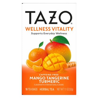 TAZO Herbal Tea Variety Pack, Nighttime Bliss Spiced Apple Chamomile, Digestion Harmony Lemon Lychee Ginger, Stress Unwind Blueberry Lavender Lemon Balm, Wellness Vitality Mango Tangerine Turmeric, 1 of Each (Variety Pack)