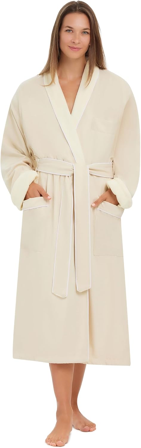 MONARCH Unisex Terry Lined Microfiber Hotel Robe