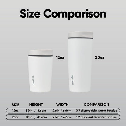 Owala SmoothSip Slider Insulated Stainless Steel Coffee Tumbler, Reusable Iced Coffee Cup, Hot Coffee Travel Mug, BPA Free 12 oz, Pink (Pucker Up)