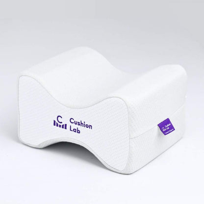 Cushion Lab Extra Dense Orthopedic Knee Pillow for Back Pain Relief, Leg Pain, Hip, Pregnancy, Sciatica & Joint Pain - Memory Foam Wedge Pillow Contour