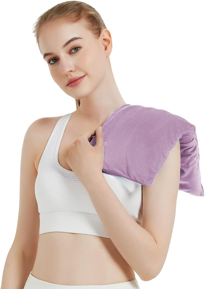 MORLIDEN Neck Heating Pad Microwavable for Shoulders, Warmer Wrap Microwave Heating Pad for Neck and Shoulders for Pain Relief (Navy Blue)