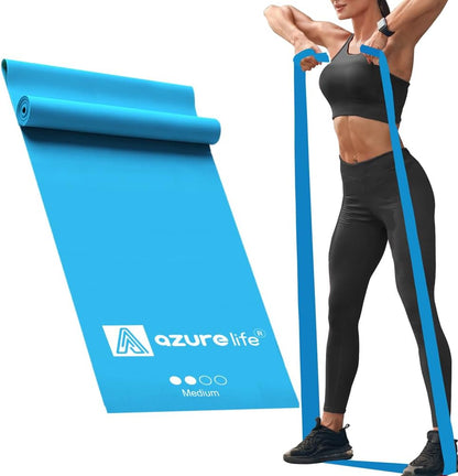 A AZURELIFE Professional Individual Exercise Resistance Bands, Single 5, 6,7 Ft or 8 Yards Elastic Bands, Non-Latex Stretch Bands for PT, Yoga, Pilates, Rehab, at-Home or The Gym Workouts