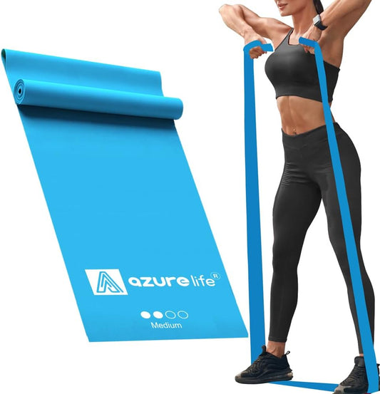 A AZURELIFE Professional Individual Exercise Resistance Bands, Single 5, 6,7 Ft or 8 Yards Elastic Bands, Non-Latex Stretch Bands for PT, Yoga, Pilates, Rehab, at-Home or The Gym Workouts