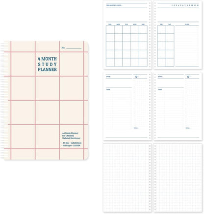 Monolike Basic B5 Monthly + Weekly Planner pad, A SET - Academic Planner, Weekly & Monthly Planner, To-do list, Note pad, Scheduler