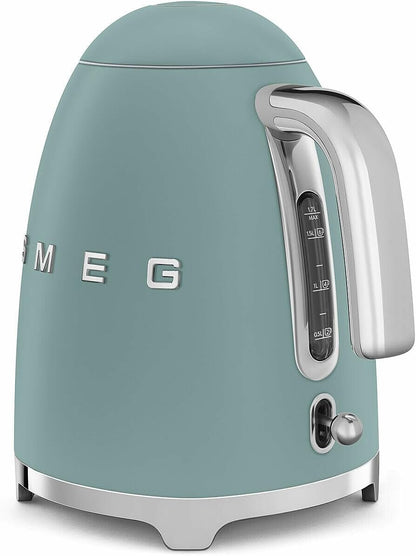 SMEG KLF03 Electric Kettle 1.7L (7 Cup), Retro Hot Water Boiler for Tea & Coffee, Fast Boiling, Auto Shut-Off, Soft Open Lid, 360° Swivel Base Countertop Kettle – Matte Champagne