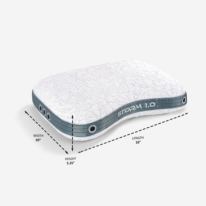 Bedgear Storm Performance Pillow, 1.0 Cooling Pillow for Side Sleepers, Medium Firm Support, Ver-Tex Cooling Cover, Air-X Mesh, Washable